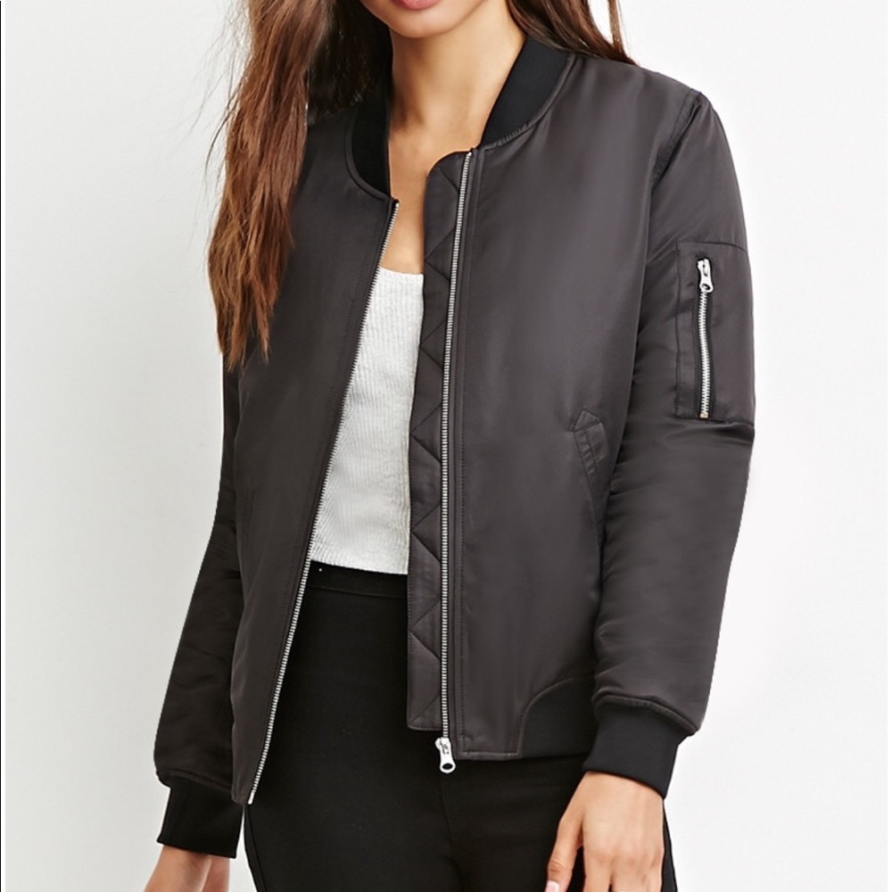 Forever 21 Black Bomber Jacket